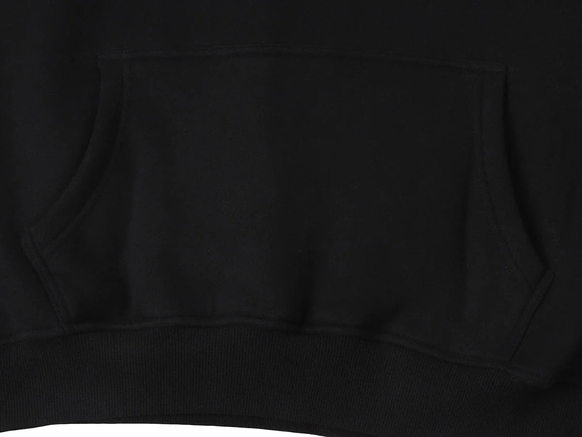 360 GSM CROPPED FIT 'BLACK' HOODIE