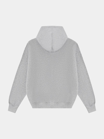 360 GSM CROPPED FIT 'FLOWER GRAY' HOODIE