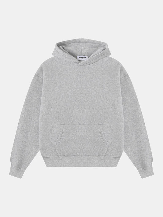 360 GSM CROPPED FIT 'FLOWER GRAY' HOODIE