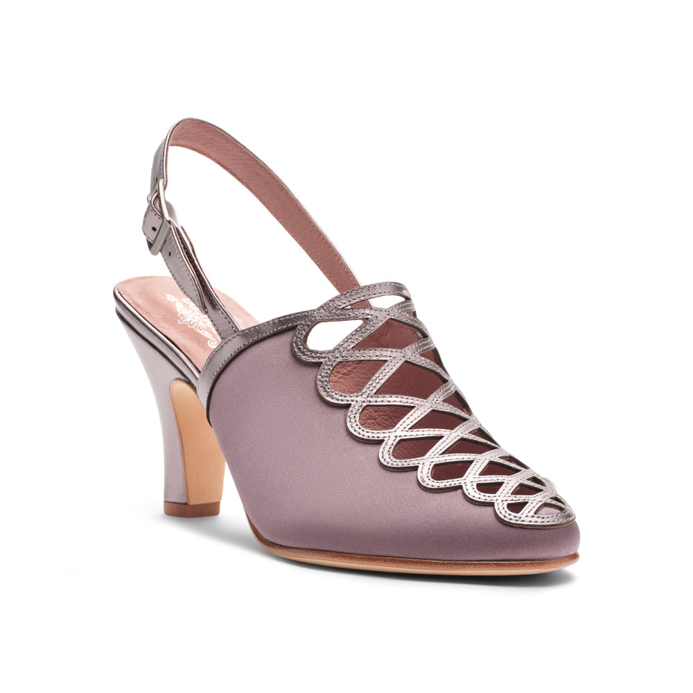 Hedy Vintage Slingbacks (Mauve/Purple Pewter)