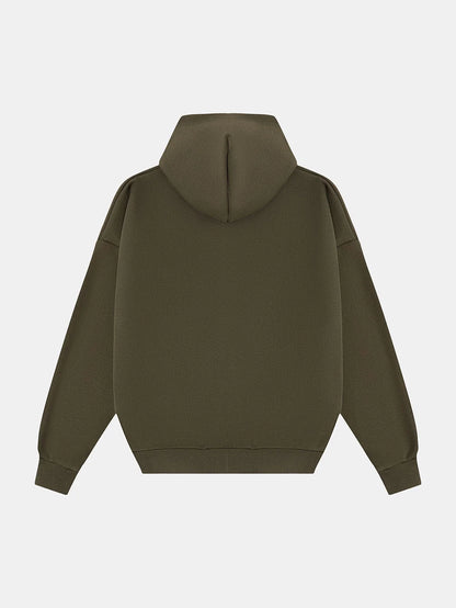 500 GSM BOXY CROPPED 'OLIVE' HOODIE