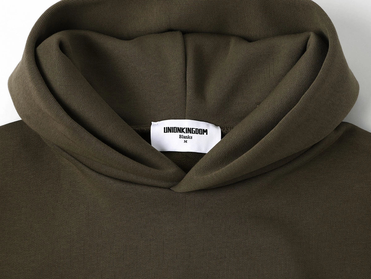 500 GSM BOXY CROPPED 'OLIVE' HOODIE