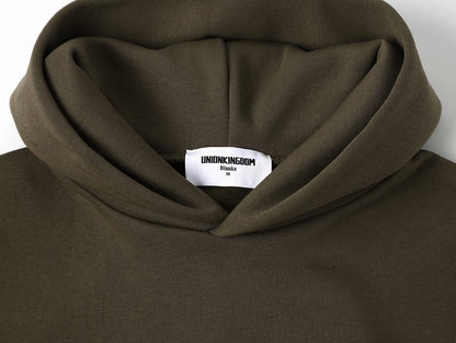 500 GSM BOXY CROPPED 'OLIVE' HOODIE