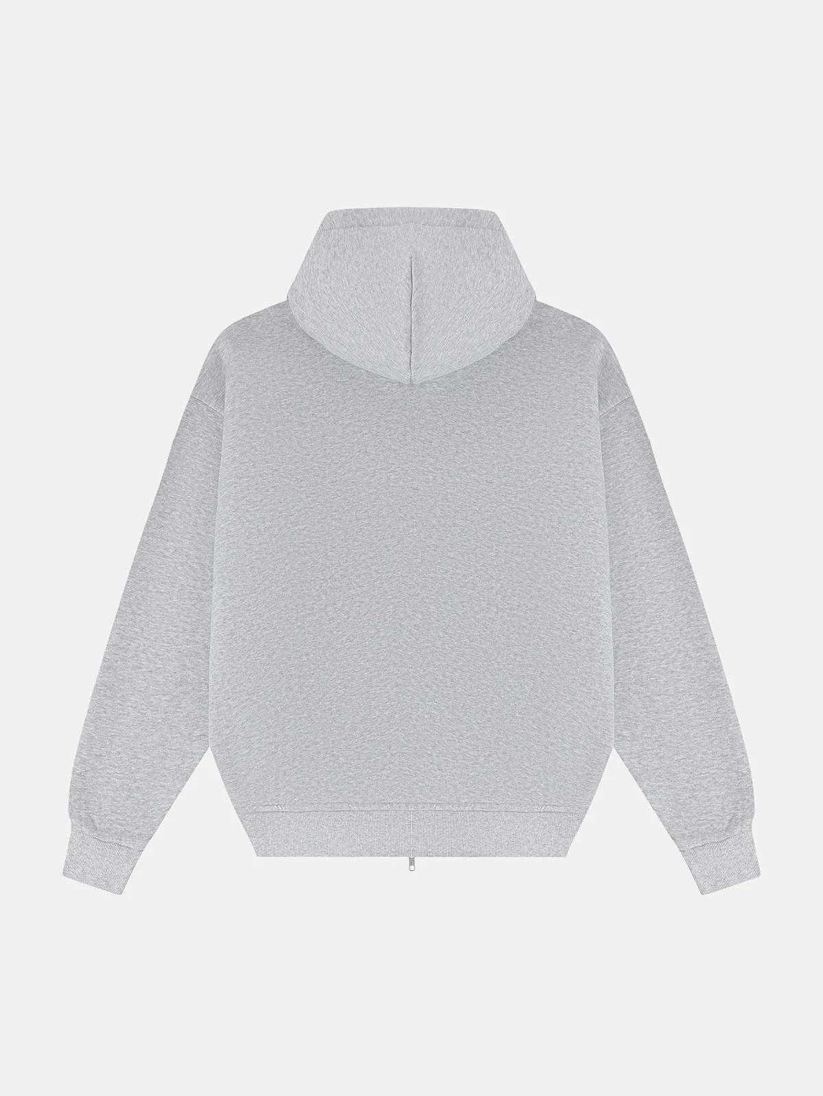 360 GSM CROPPED FIT 'FLOWER GRAY' ZIP-UP HOODIE