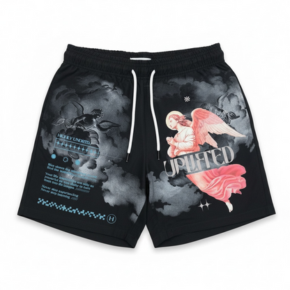 Black Highly Undrtd 'Up Lifted Experience' shorts, men's athletic shorts with a comfortable fit and stylish design.