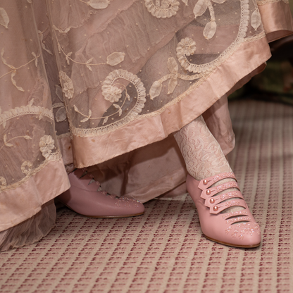 PRE-ORDER Savoy Beaded Edwardian Shoes (Pink)