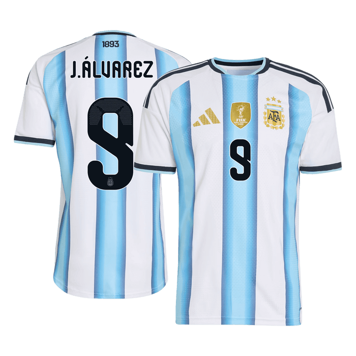 J. ALVAREZ #9 Argentina Home Player Version Jersey World Cup 2026