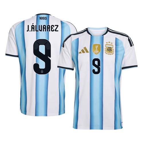 J. ALVAREZ #9 Argentina Home Soccer Jersey World Cup 2026