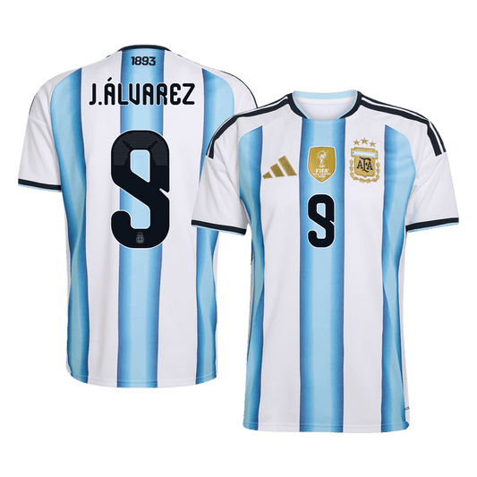 J. ALVAREZ #9 Argentina Home Soccer Jersey World Cup 2026
