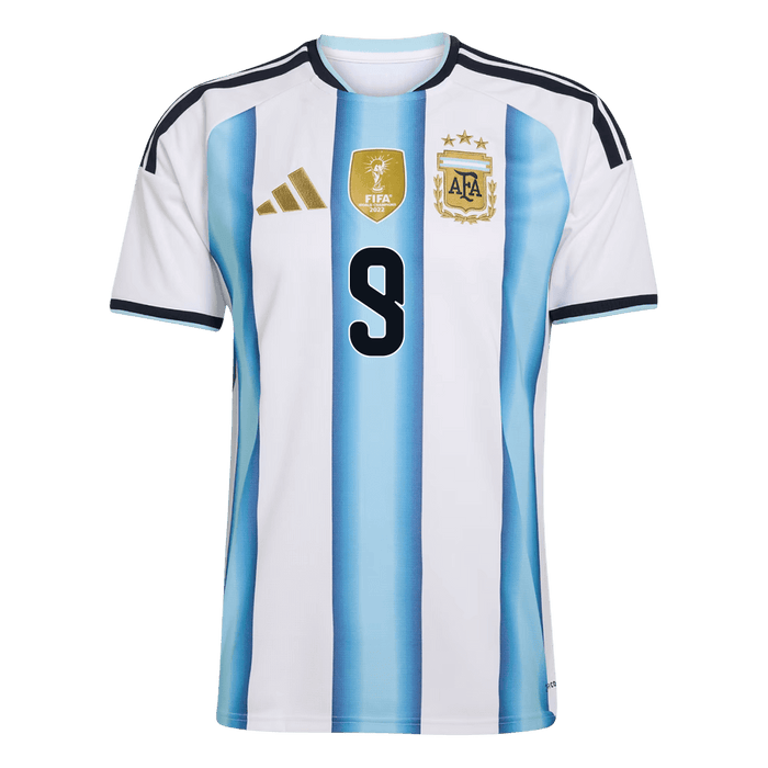 J. ALVAREZ #9 Argentina Home Soccer Jersey World Cup 2026
