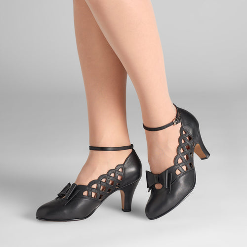 Jessie Vintage Pumps Wide (Black)