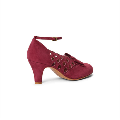 Jessie Vintage Pumps (Wine Suede)