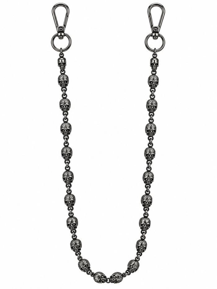 Jewelry Essentials 'Skulls' Pocket Chain (Smoke Grey)