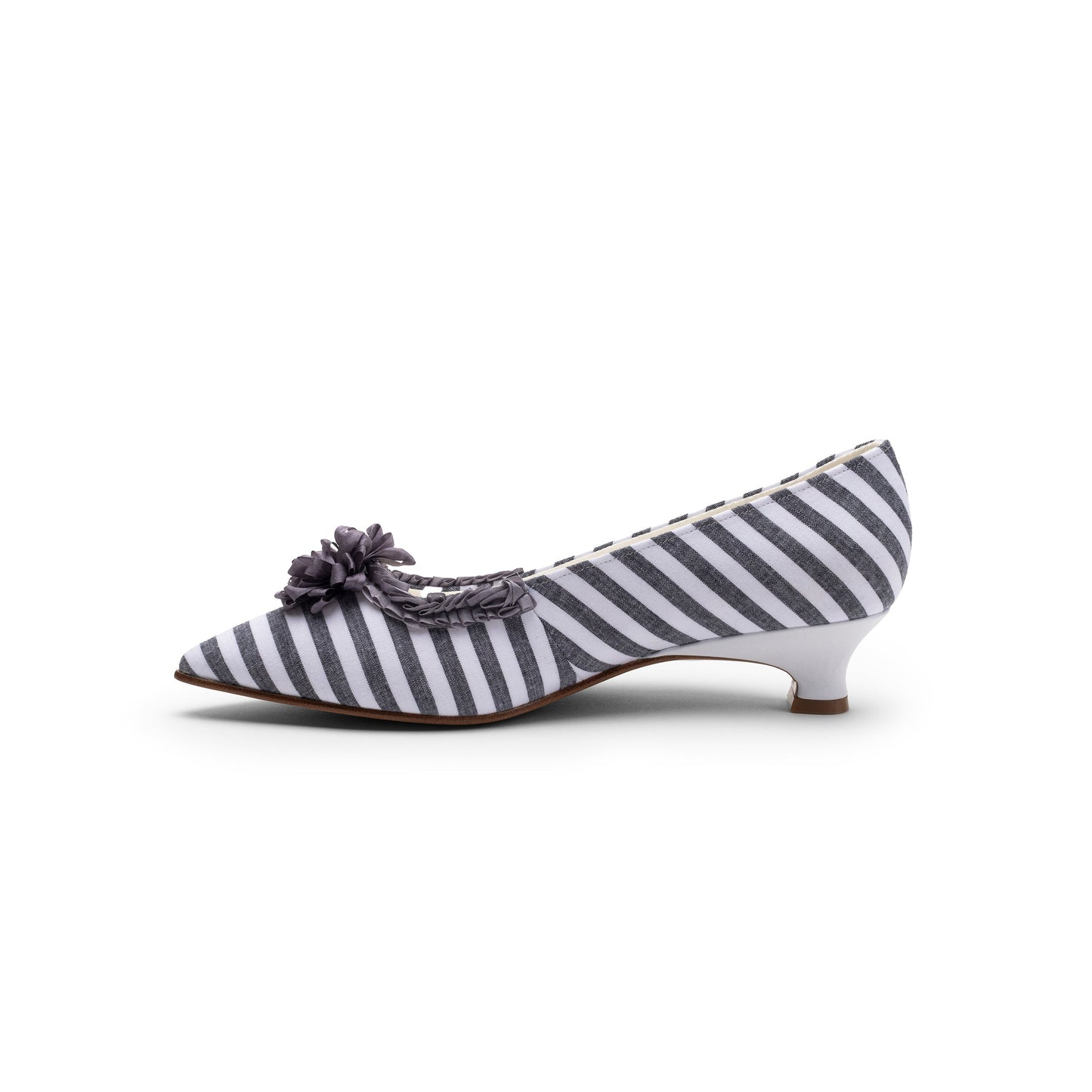 Josephine 18th Century Pumps (Charcoal/White)