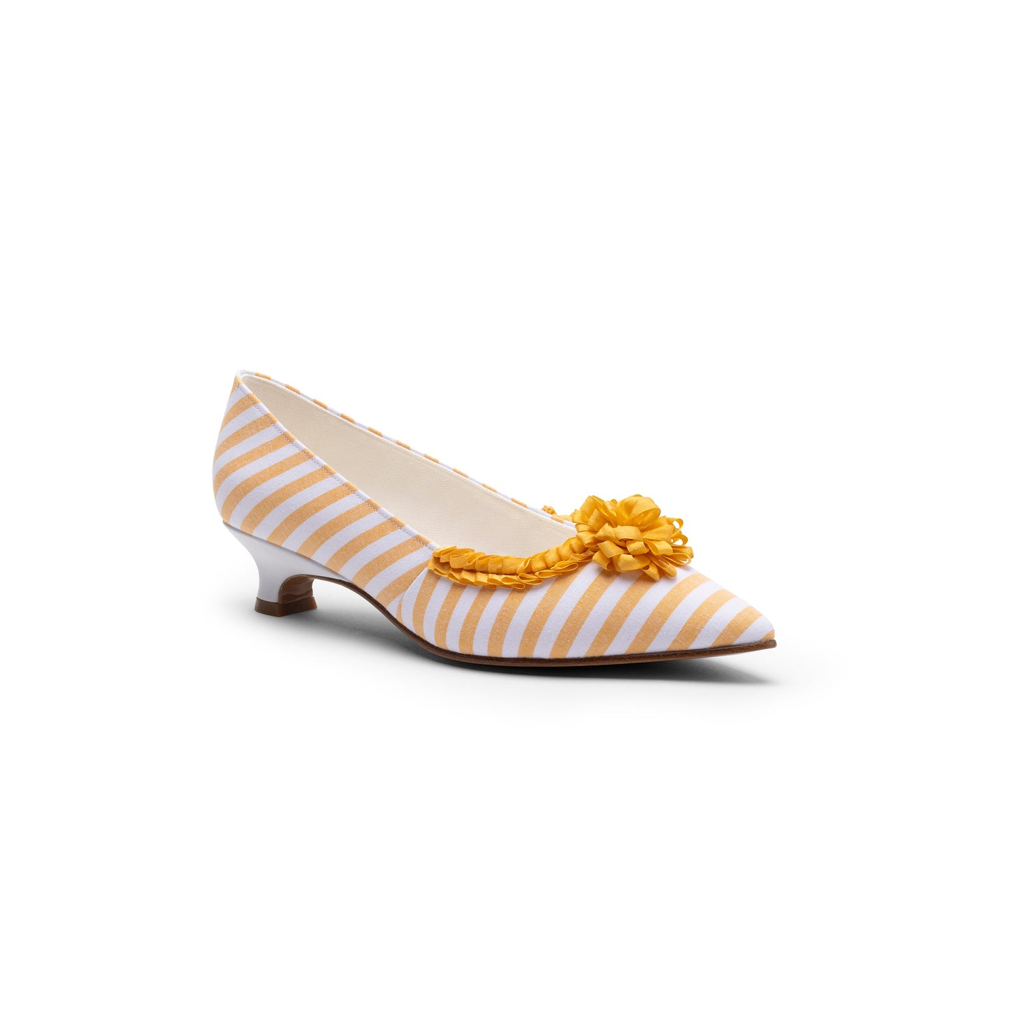 Josephine 18th Century Pumps (Yolk Yellow/White)