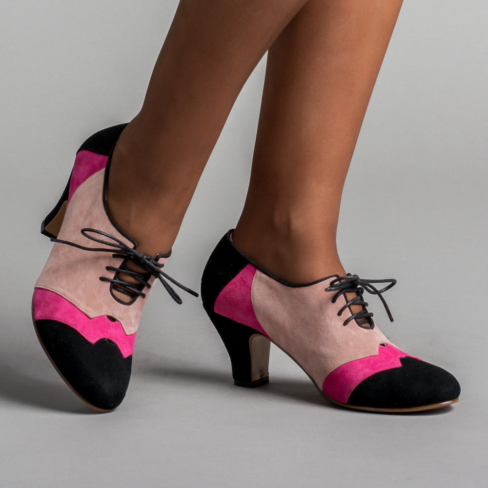 Karolina Retro Oxfords (Pink/Black)