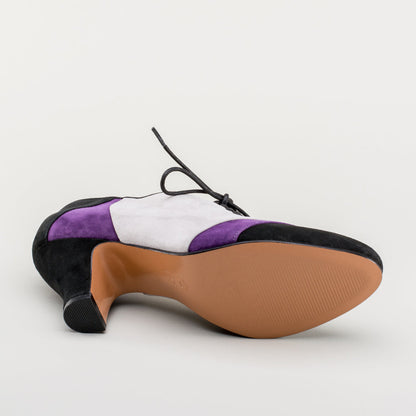 Karolina Retro Oxfords (Black/Purple/Grey)