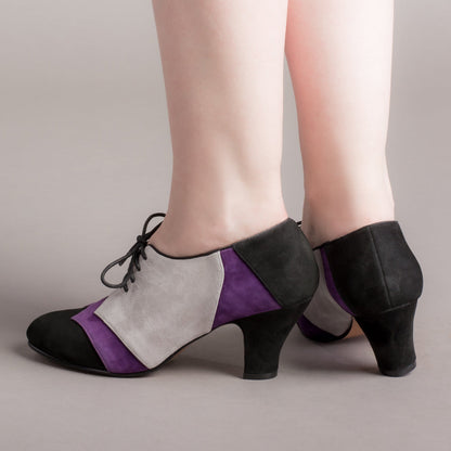 Karolina Retro Oxfords (Black/Purple/Grey)