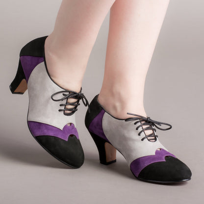 Karolina Retro Oxfords (Black/Purple/Grey)