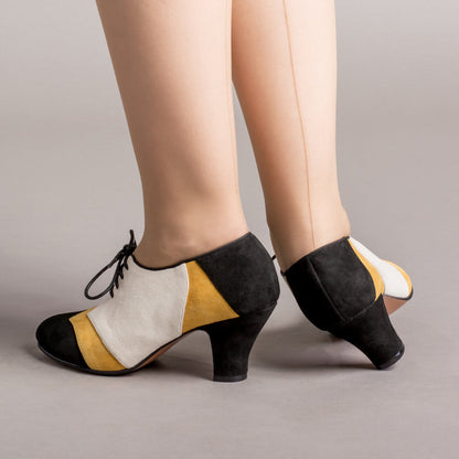Karolina Retro Oxfords (Black/Yellow/Ivory)