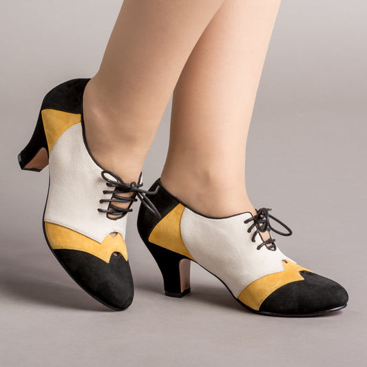 Karolina Retro Oxfords (Black/Yellow/Ivory)