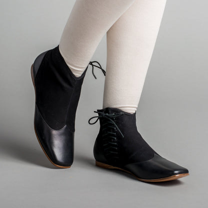 Keckley Victorian Side-Lace Boots (Black/Black)