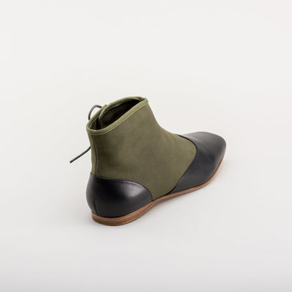 Keckley Victorian Side-Lace Boots (Green/Black)