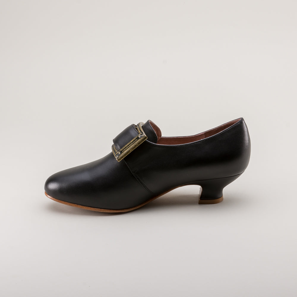 Kensington 18th Century Leather Shoes Wide (Black)