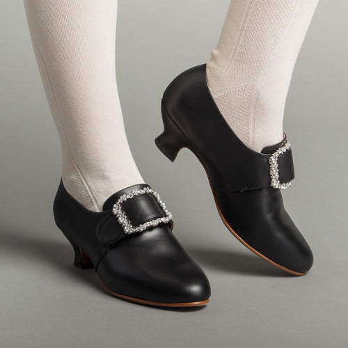 Kensington 18th Century Leather Shoes Wide (Black)