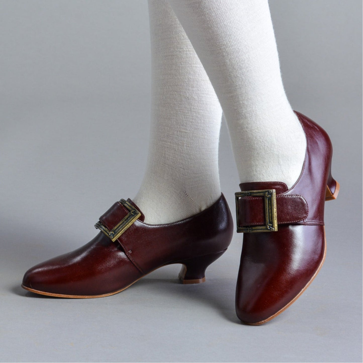 Kensington 18th Century Leather Shoes Wide (Bordeaux)