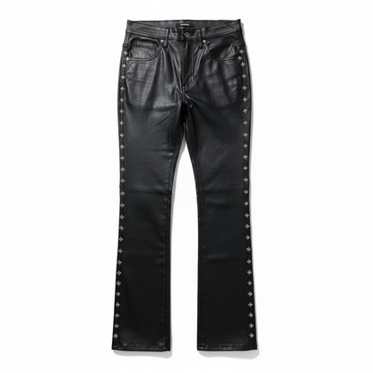 Kindred Coated Stud Stacked Denim KD2232ST, close-up of stylish blue denim with metallic stud accents and stacked design details.