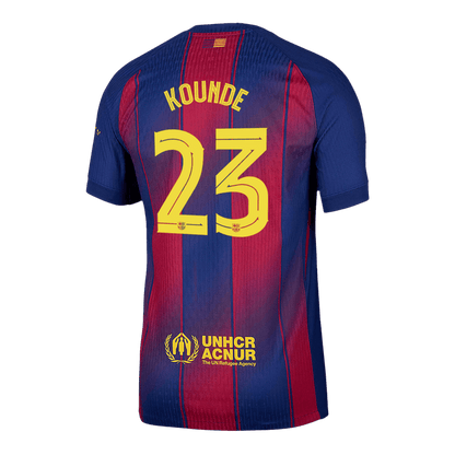 KOUNDE #23 Barcelona Home Authentic Soccer Jersey 2025/26 - UCL