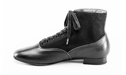 Larkspur Wool/Leather Lace-Up Boots (Black/Black)
