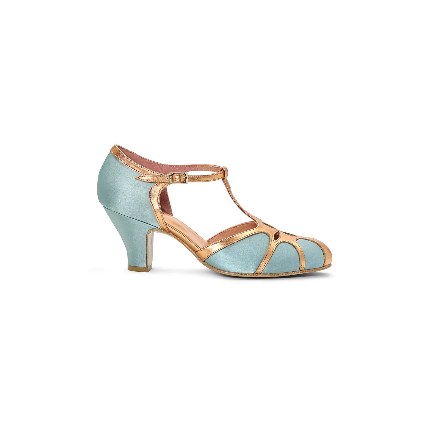Lilith Vintage Flapper T-Straps (Teal/Copper)