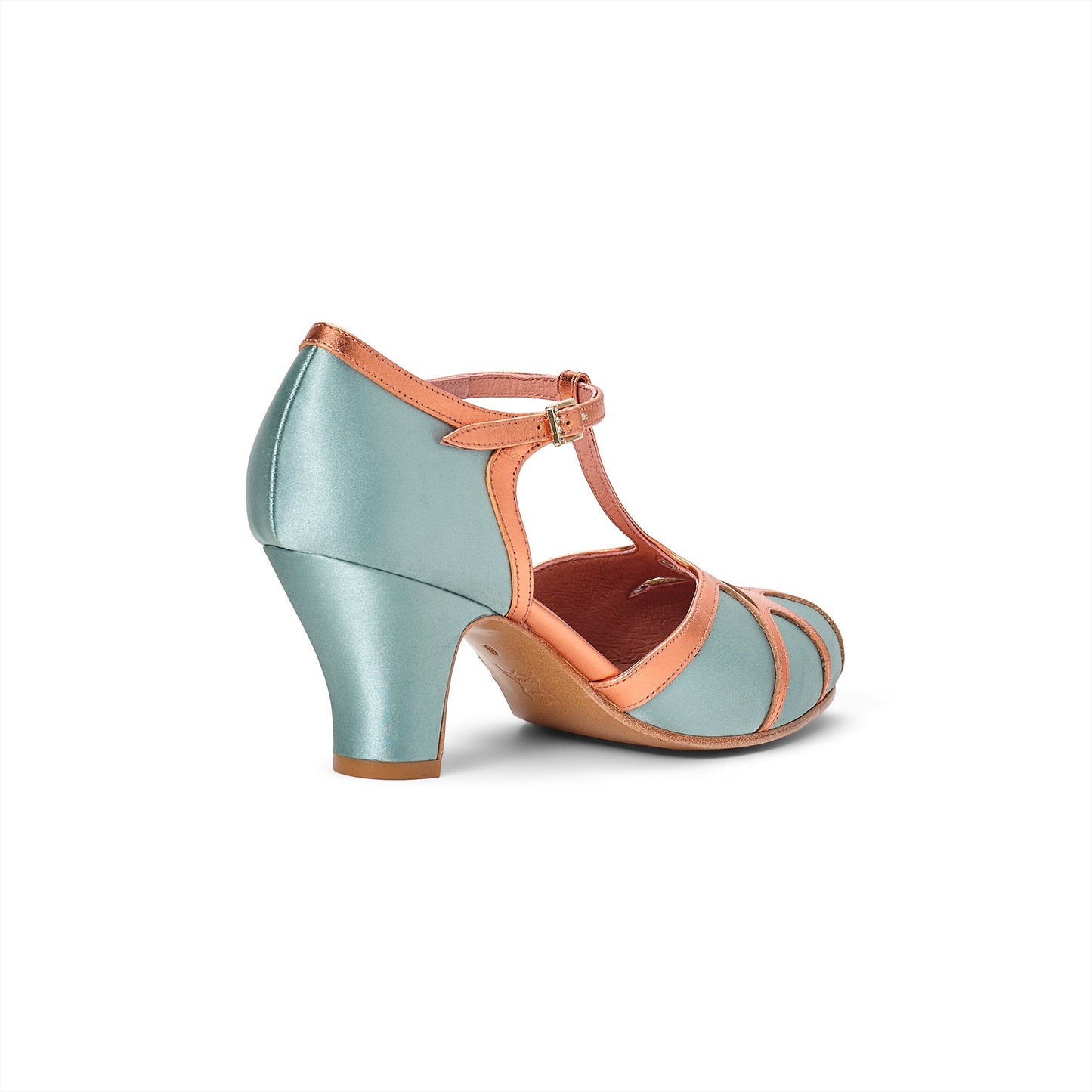 Lilith Vintage Flapper T-Straps Wide (Teal/Copper)