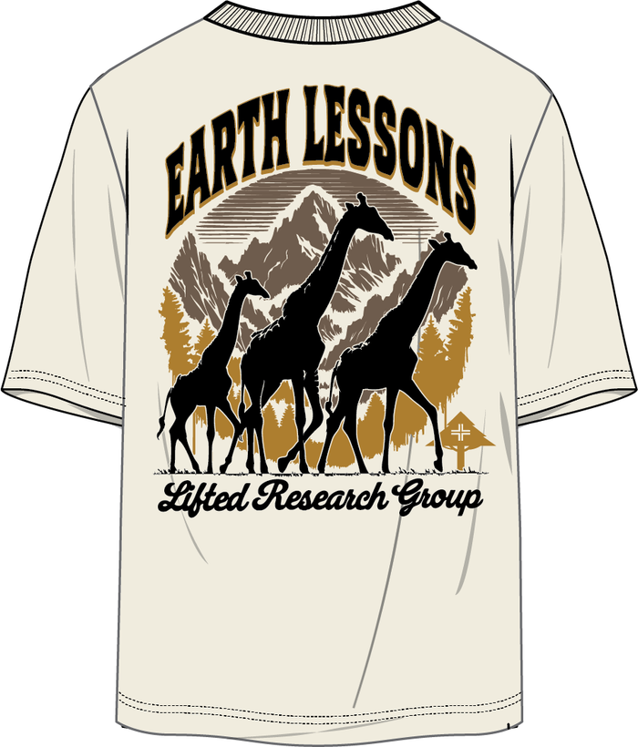 Cream LRG High Altitude T-Shirt with graphic design, casual fit, and short sleeves, displayed flat on a white background.