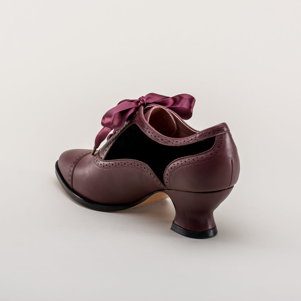 Lucille Edwardian Oxfords (Merlot/Black)