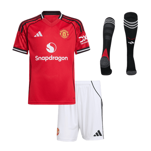 Manchester United Home Kids Soccer Jerseys Full Kit 2025/26