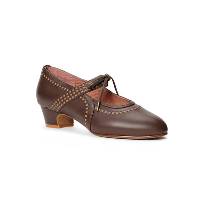 PRE-ORDER Margaret 1920s Shoes (Tan/Brown)