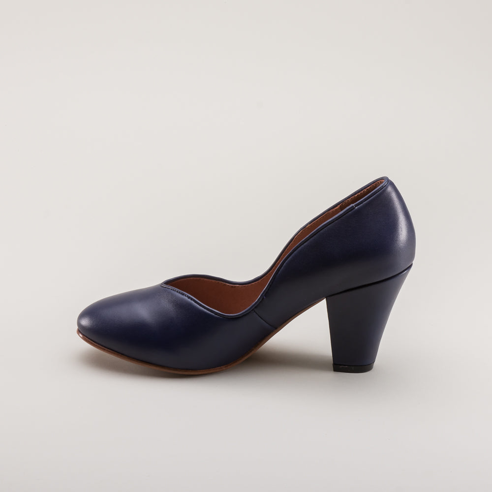 Marilyn Vintage Pumps Wide (Navy Blue)