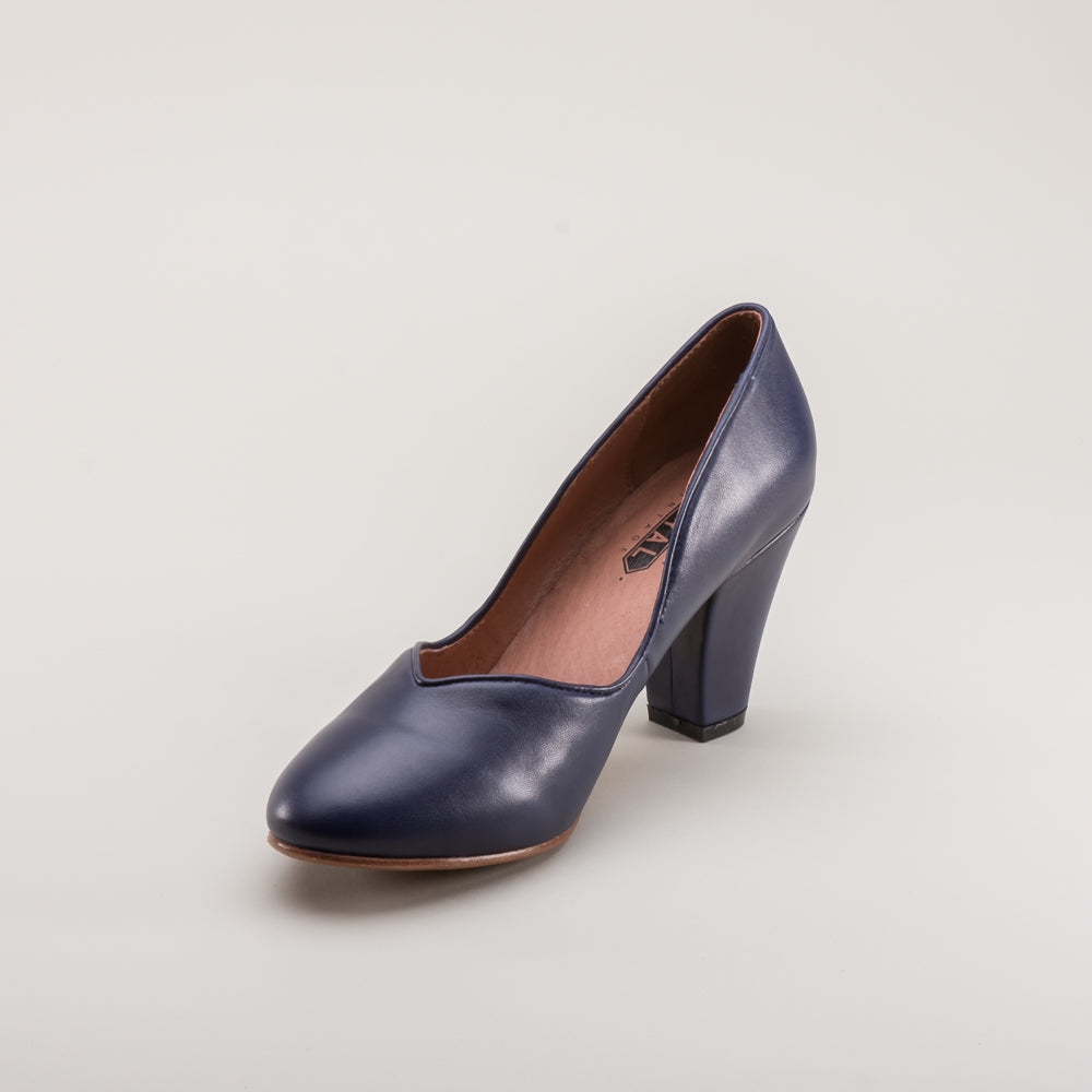 Marilyn Vintage Pumps Wide (Navy Blue)