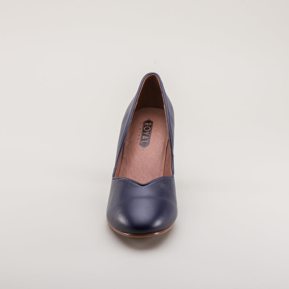 Marilyn Vintage Pumps Wide (Navy Blue)