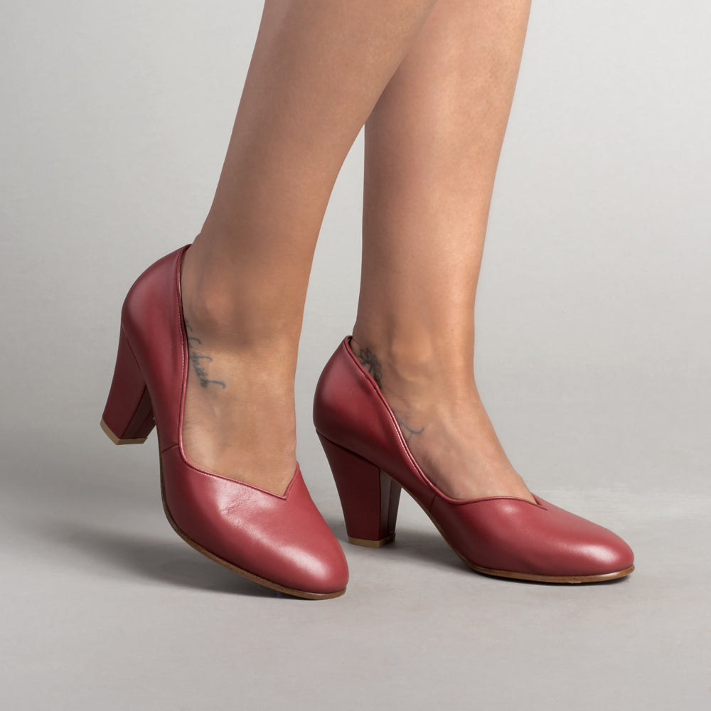 Marilyn Vintage Pumps (Oxblood)