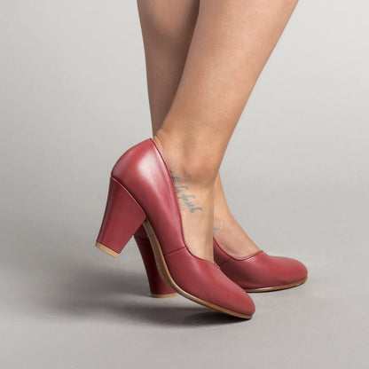 Marilyn Vintage Pumps Wide (Oxblood)