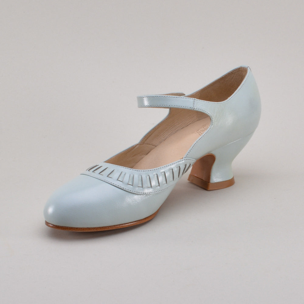 Marjorie 1920s Shoes (Blue Mist)