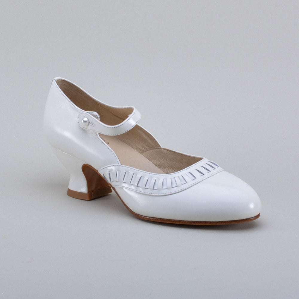 Marjorie 1920s Shoes (Soft White)
