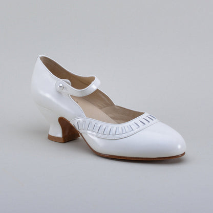 Marjorie 1920s Shoes (Soft White)