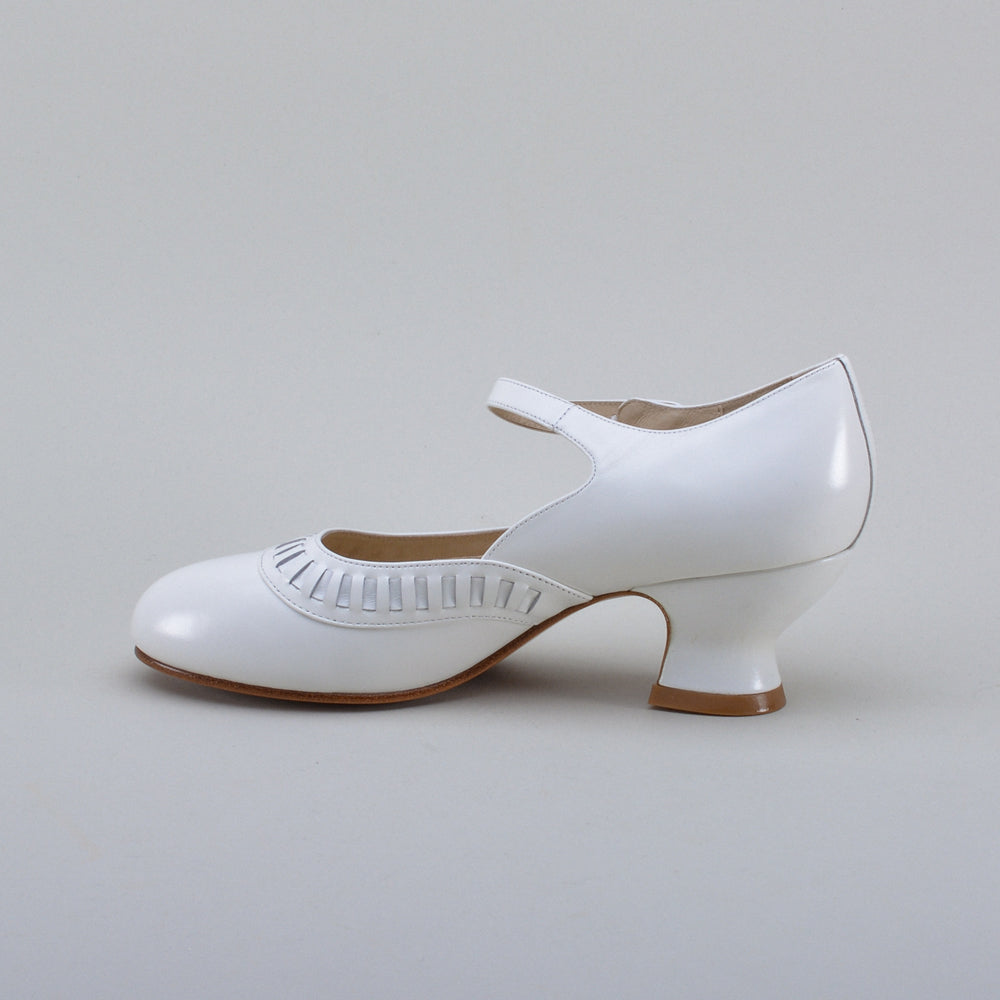 Marjorie 1920s Shoes (Soft White)