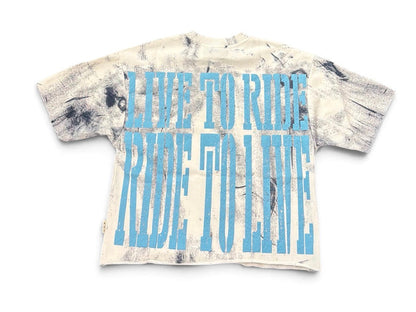 Men's BKYS ‘Hell Ride’ F-Terry Cropped T-Shirt in White