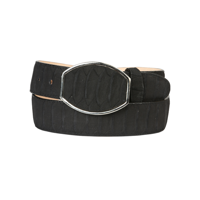 Men’s Western Belt El General Imitation Python - Black